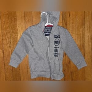 Gray Kids Zip-Up Hoodie with Logo